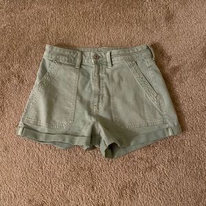 American Eagle stretch Denim Mom Shorts in sage green